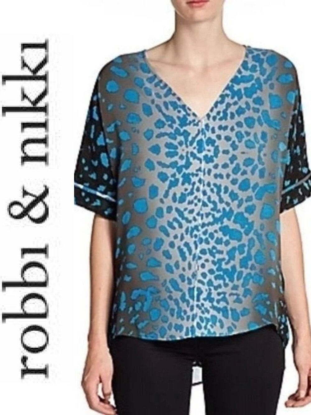 ROBBI & NIKKI ANIMAL PRINT TOP sz S
